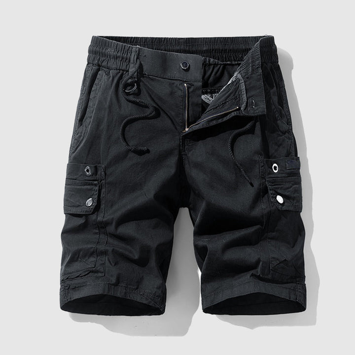 Men's Cotton Twill Cargo Shorts – Tailored Utility Fit – Orange