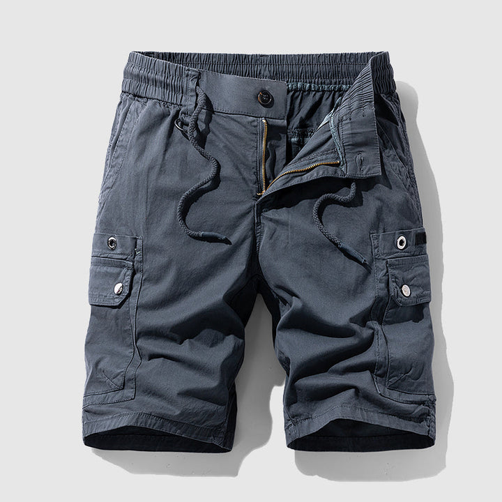 Men's Cotton Twill Cargo Shorts – Tailored Utility Fit – Black