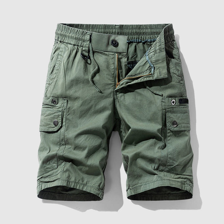 Men's Cotton Twill Cargo Shorts – Tailored Utility Fit – Blue