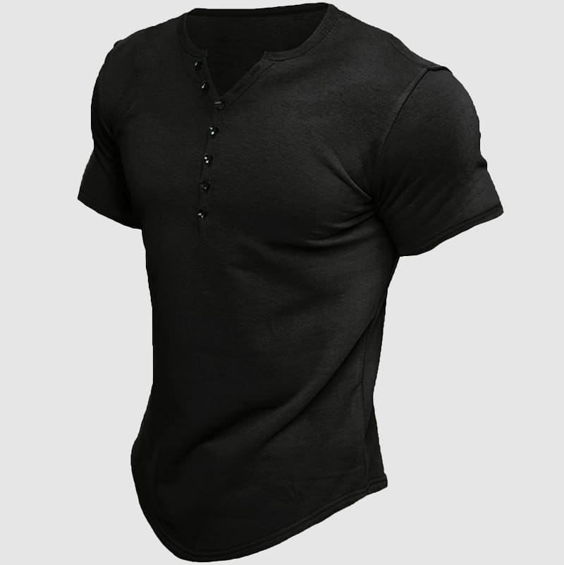 Men's Cotton Short Sleeve Henley – Soft Casual Layering Top – view 4