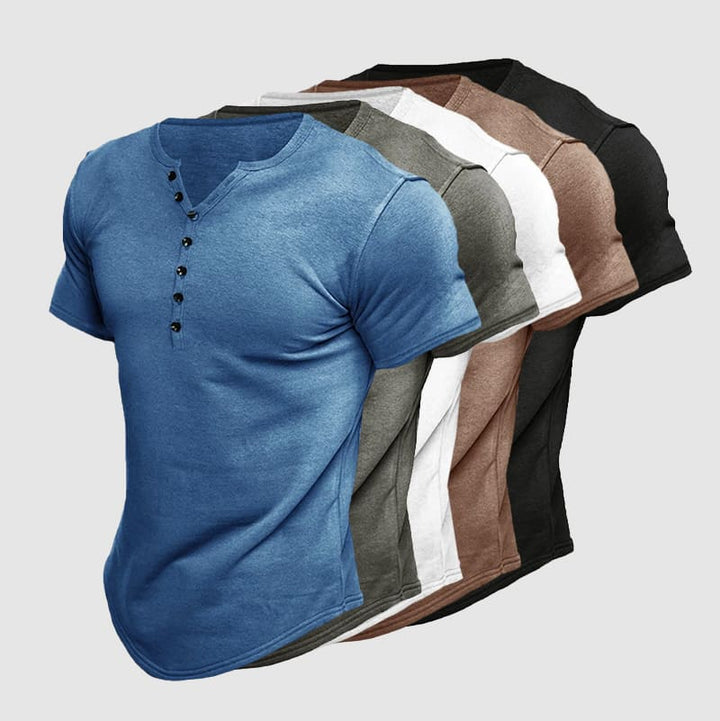 Men's Cotton Short Sleeve Henley – Soft Casual Layering Top – view 7