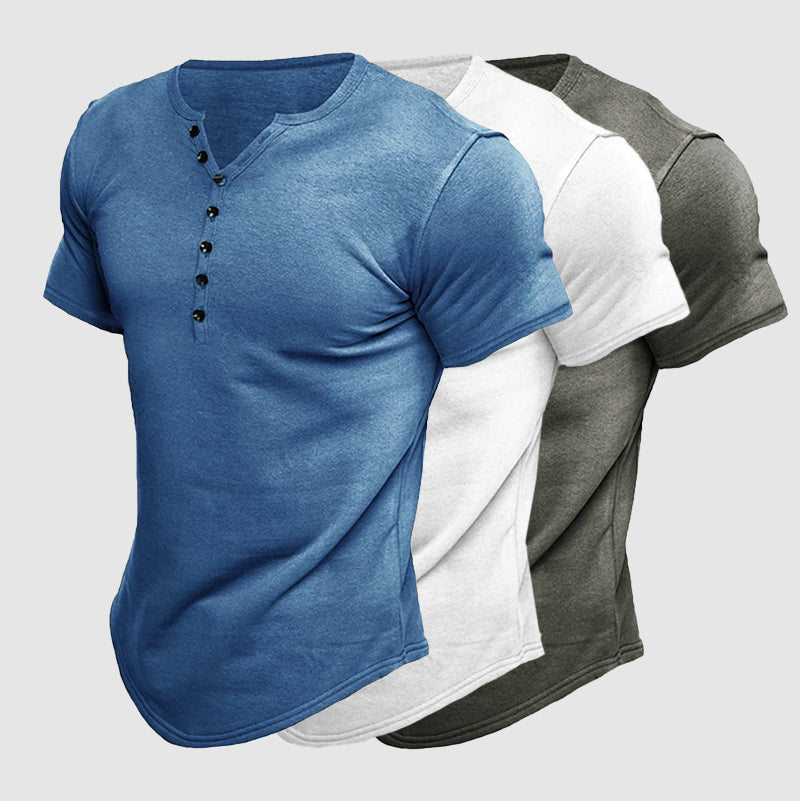Men's Cotton Short Sleeve Henley – Soft Casual Layering Top – view 8