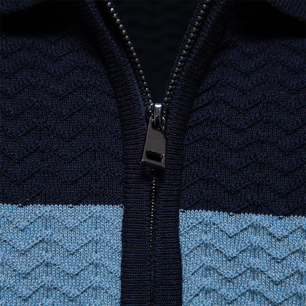 Men's Knitted Zip Polo Shirt – Breathable Short Sleeve Top – view 8