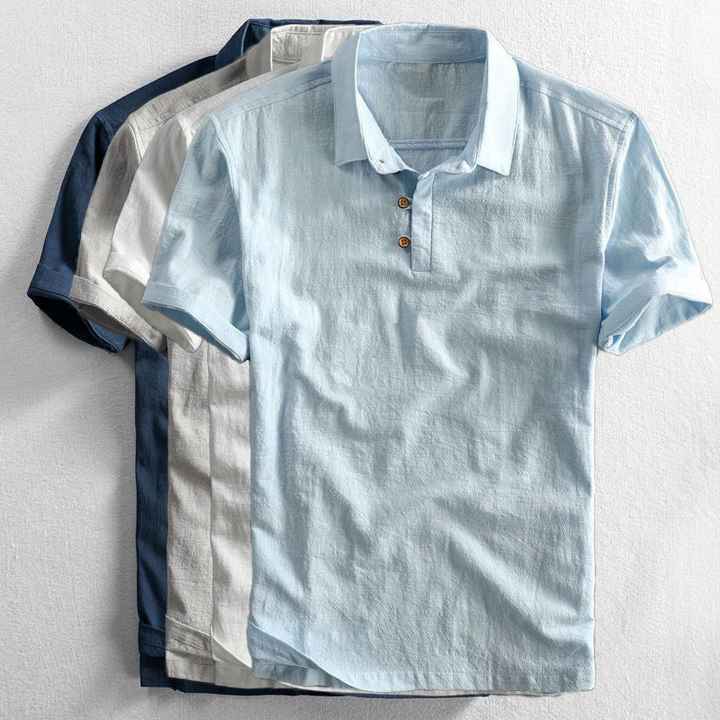 Men's Linen Cotton Polo Shirt – Massimo Cool Summer Comfort – view 6