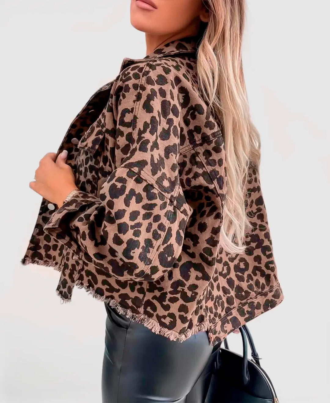 Women's Leopard Print Cotton Jacket – Tailored Statement Layer – view 2