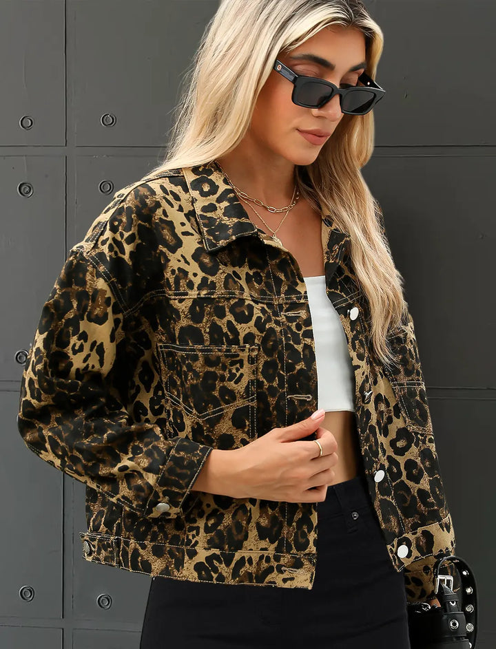 Women's Leopard Print Tailored Jacket – Statement Layer – view 3