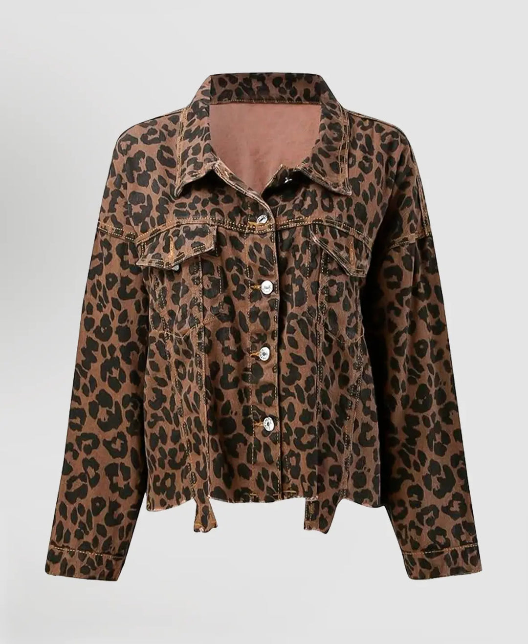 Women's Leopard Print Cotton Jacket – Tailored Statement Layer – view 4
