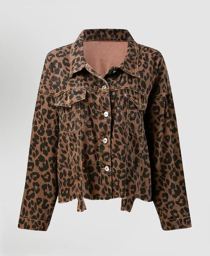 Women's Leopard Print Cotton Jacket – Tailored Statement Layer – view 4