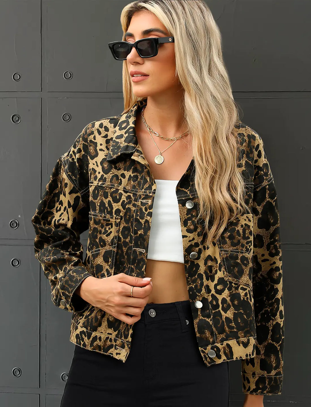 Women's Leopard Print Tailored Jacket – Statement Layer – view 2