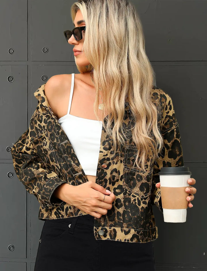 Women's Leopard Print Tailored Jacket – Statement Layer – view 4