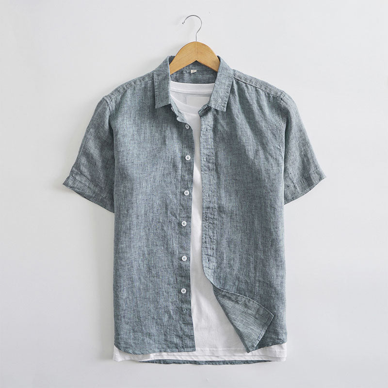Men's Linen Blend Summer Shirt – Breathable Button-Up Massimo – view 2