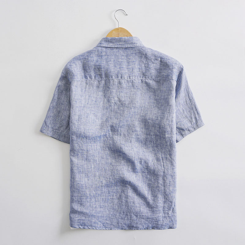 Men's Linen Blend Summer Shirt – Breathable Button-Up Massimo – view 7