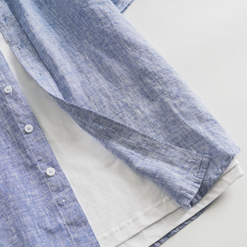 Men's Linen Blend Summer Shirt – Breathable Button-Up Massimo – view 8