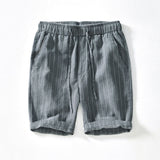 Men's Pinstripe Linen Shorts – Drawstring Coastal Style