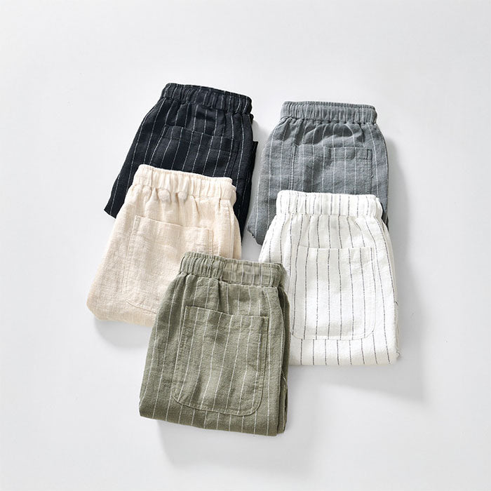 Men's Pinstripe Linen Shorts – Drawstring Coastal Style – view 7