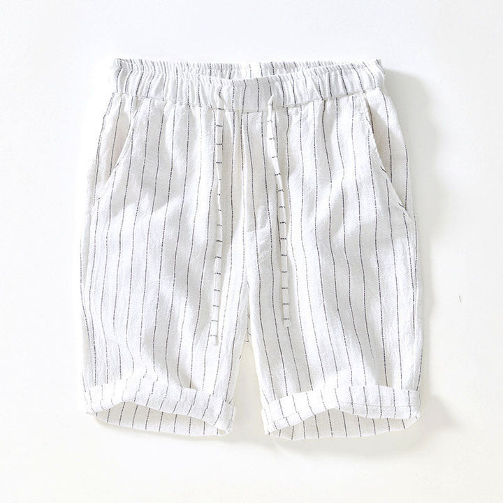 Men's Pinstripe Linen Shorts – Drawstring Coastal Style – view 5