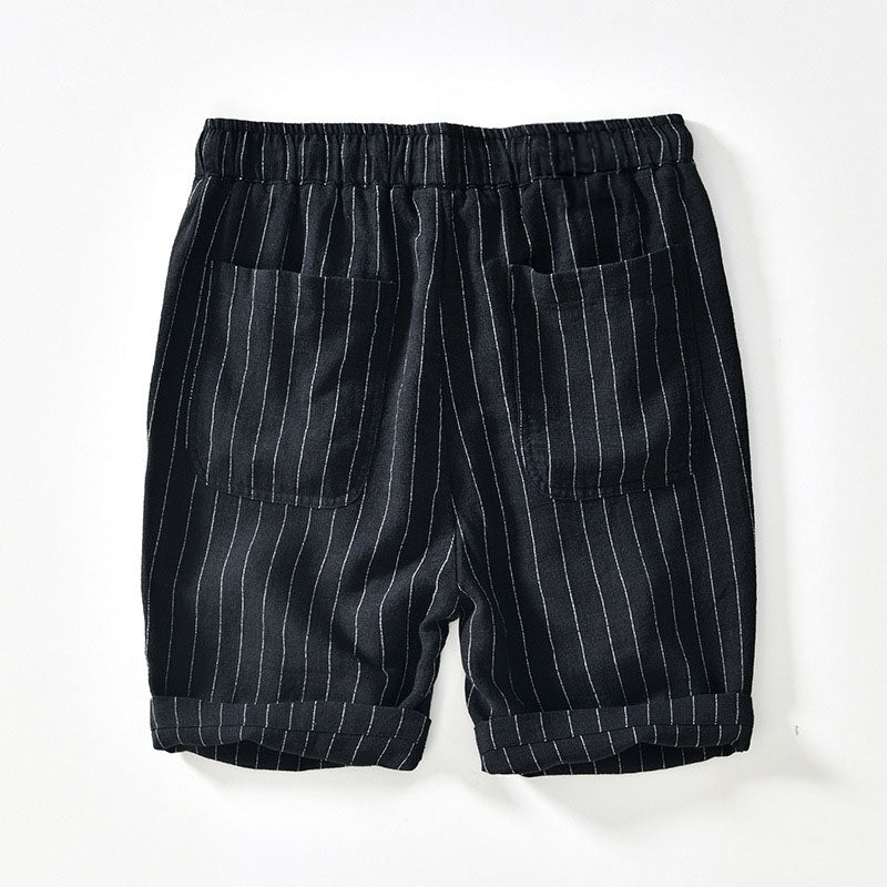 Men's Pinstripe Linen Shorts – Drawstring Coastal Style – view 8