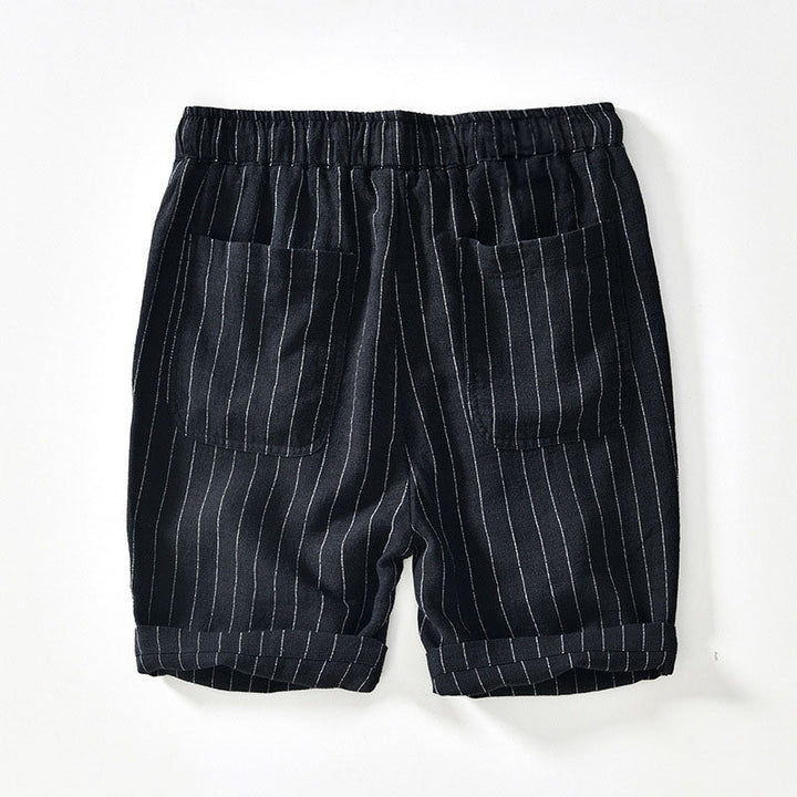 Men's Pinstripe Linen Shorts – Drawstring Coastal Style – view 8