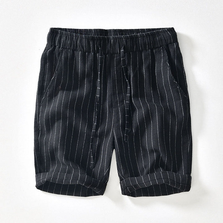 Men's Pinstripe Linen Shorts – Drawstring Coastal Style – view 3
