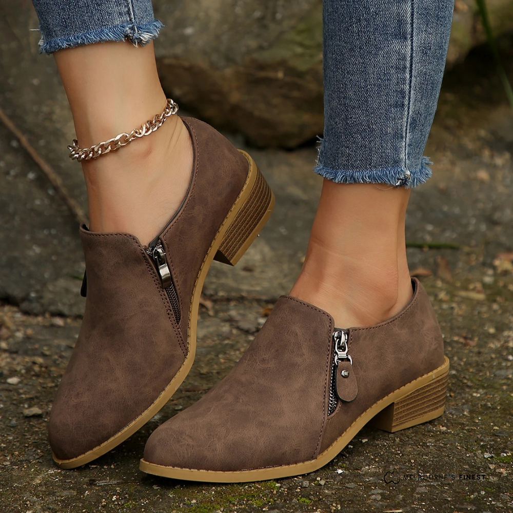 Women's Orthopedic Zip-Up Ankle Boots - All-Day Comfort