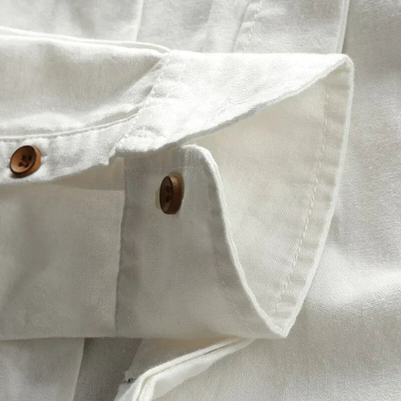 Men's Organic Cotton Shirt – Stand Collar Smart Casual – view 6