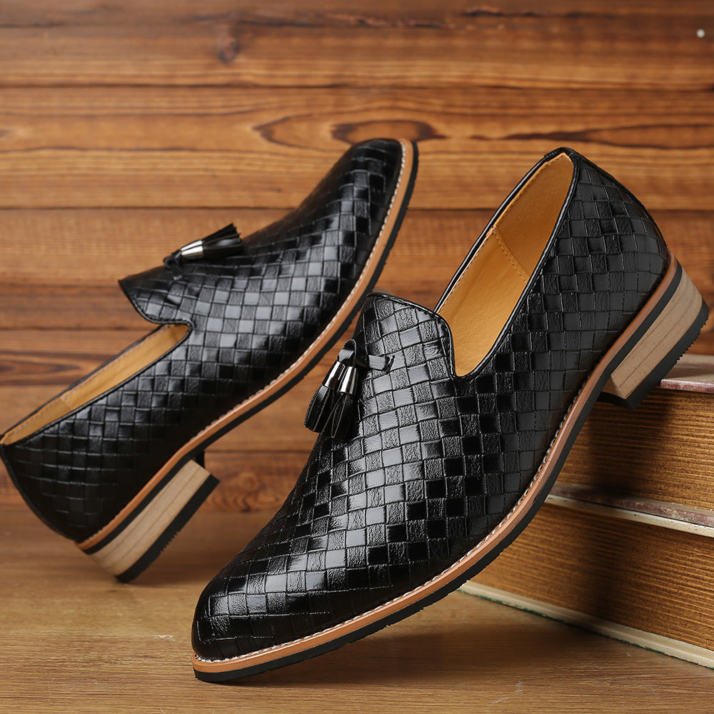 Men's Woven Leather Tassel Loafers – Smart Slip-On Shoes – view 8