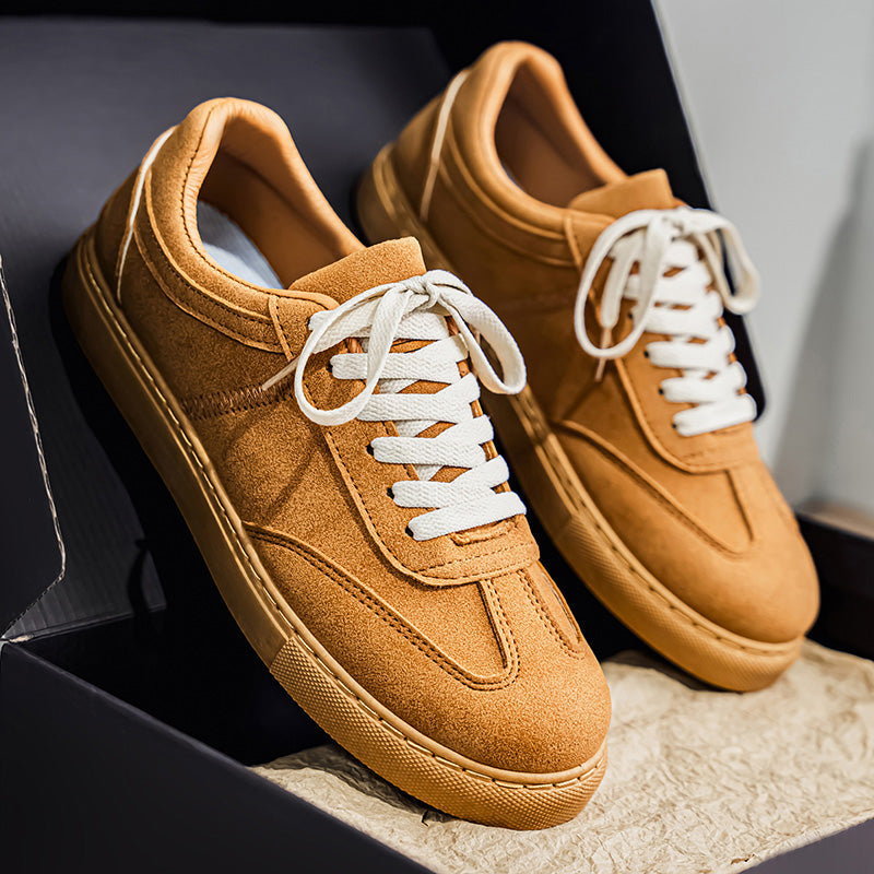 Men's Suede Low-Top Trainers – Gum Sole Casual Sneakers – view 7