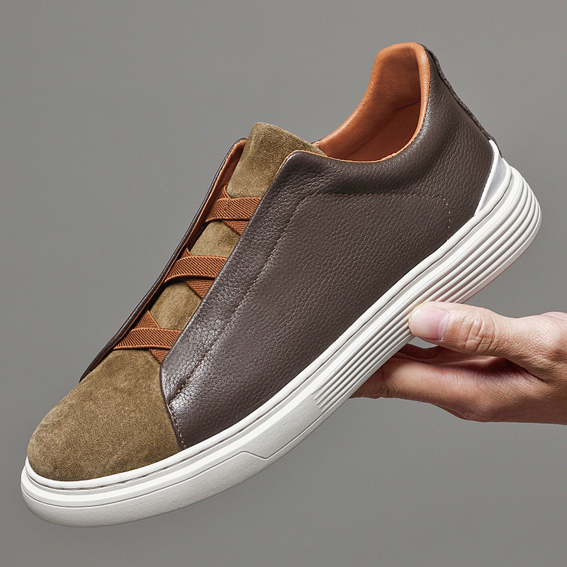 Men's Adriano Leather & Suede Sneakers – Slip-On Trainers – view 10