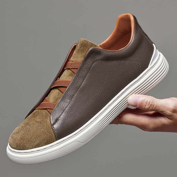 Men's Adriano Leather & Suede Sneakers – Slip-On Trainers – view 10
