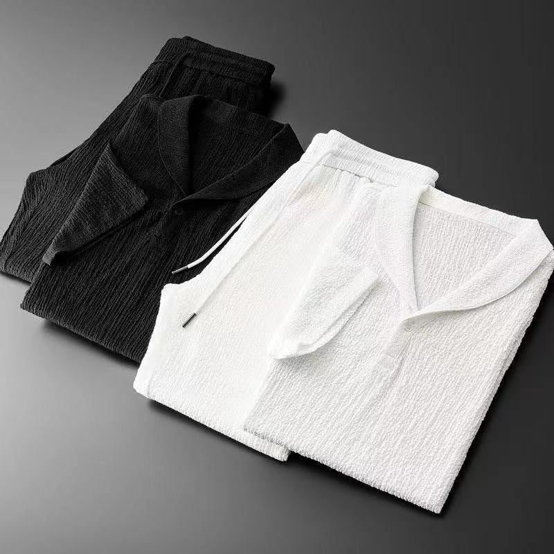 Men's Linen Set – Short-Sleeve Shirt & Trousers Summer Co-ord – view 3