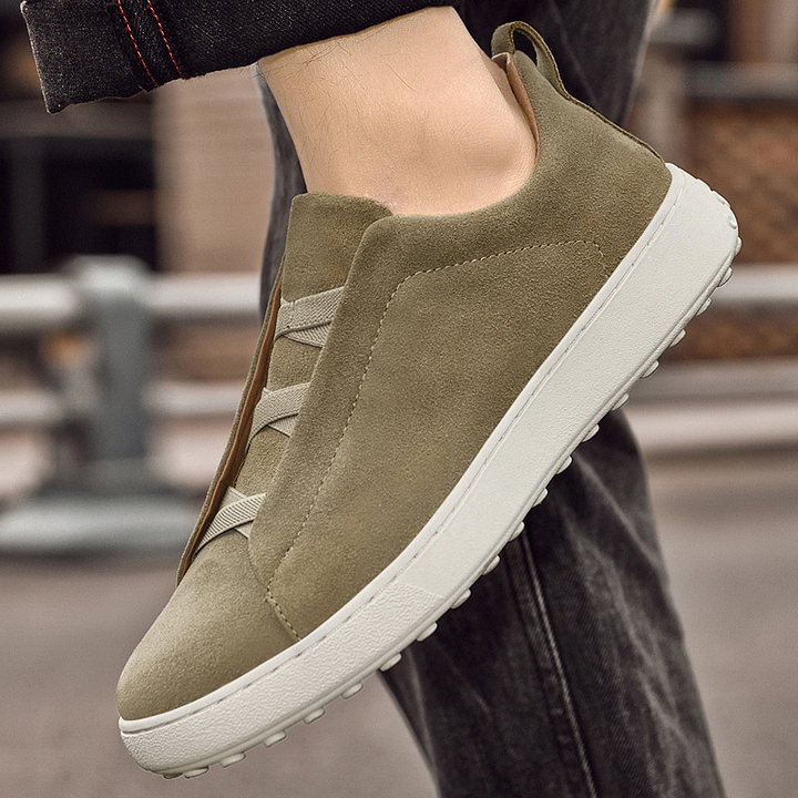 Men's Suede Trainers - Casual Low-Top Leather Sneakers – view 9