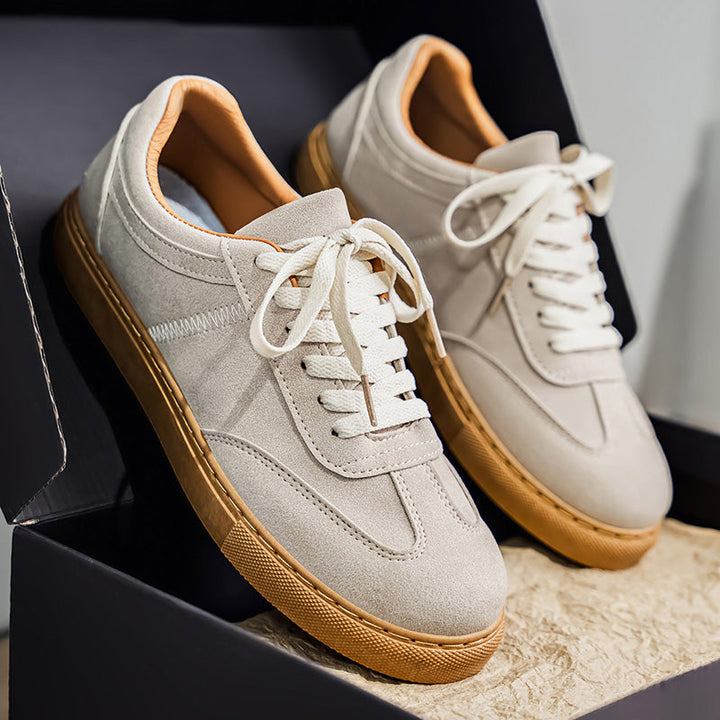 Men's Suede Low-Top Trainers – Gum Sole Casual Sneakers – view 2