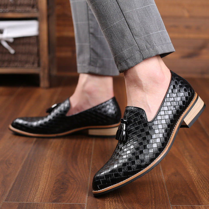 Men's Woven Leather Tassel Loafers – Smart Slip-On Shoes – view 9
