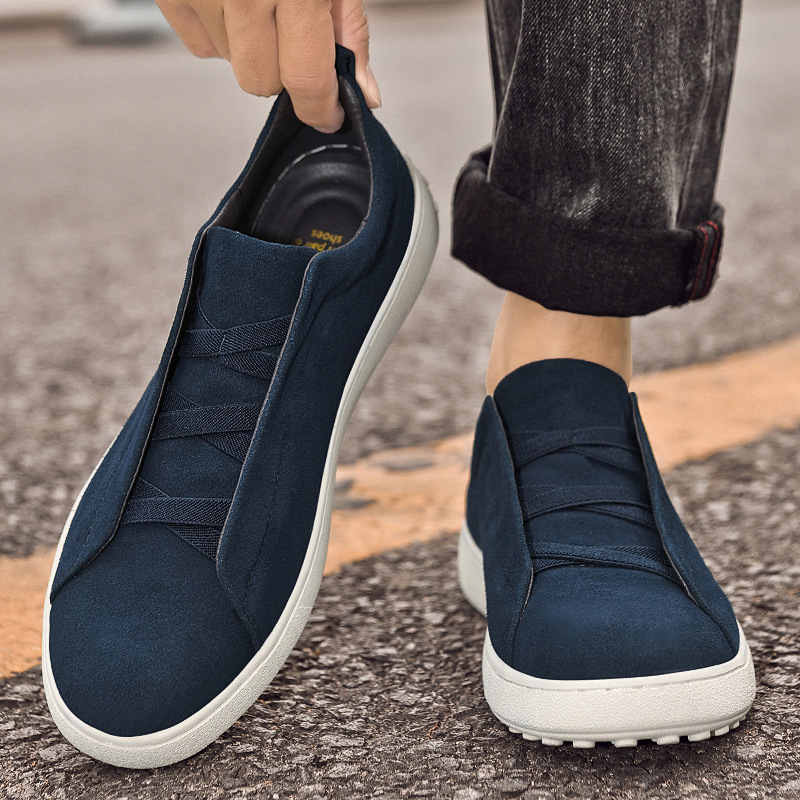 Men's Suede Trainers - Casual Low-Top Leather Sneakers – view 5