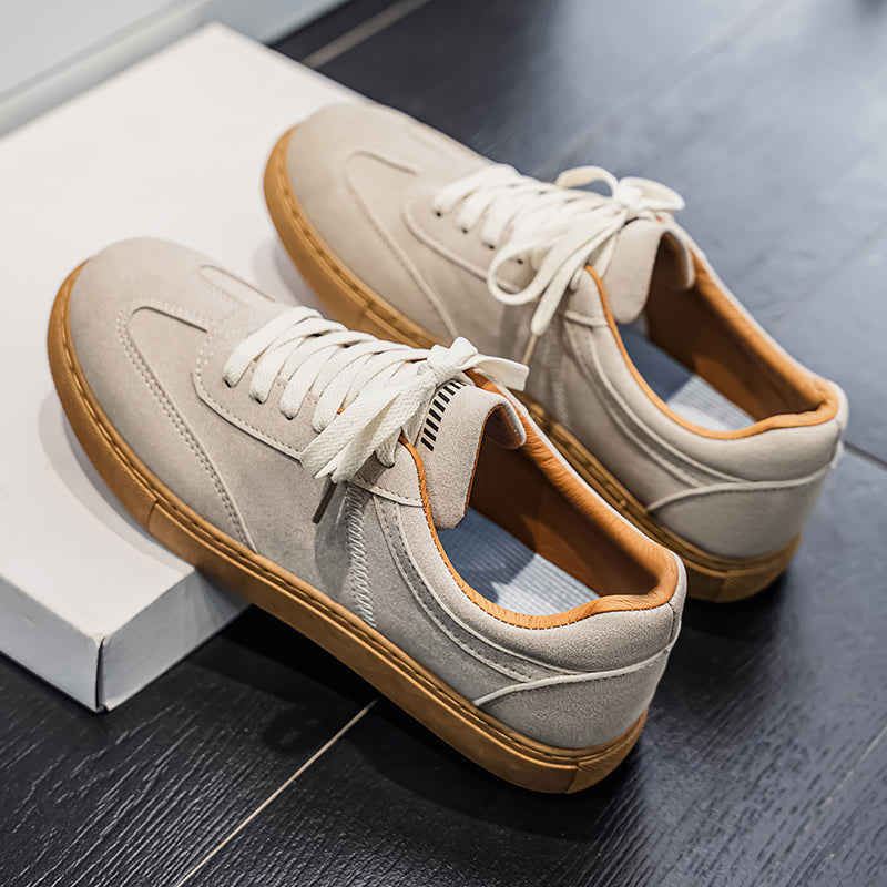Men's Suede Low-Top Trainers – Gum Sole Casual Sneakers – view 3