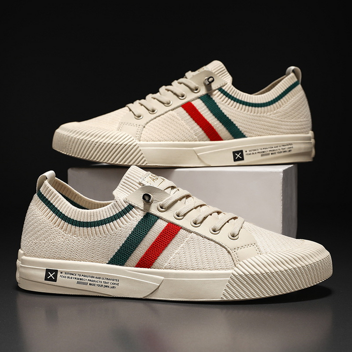 Men's Knit Trainers – Breathable Striped Sneakers for All-Day Wear – view 2
