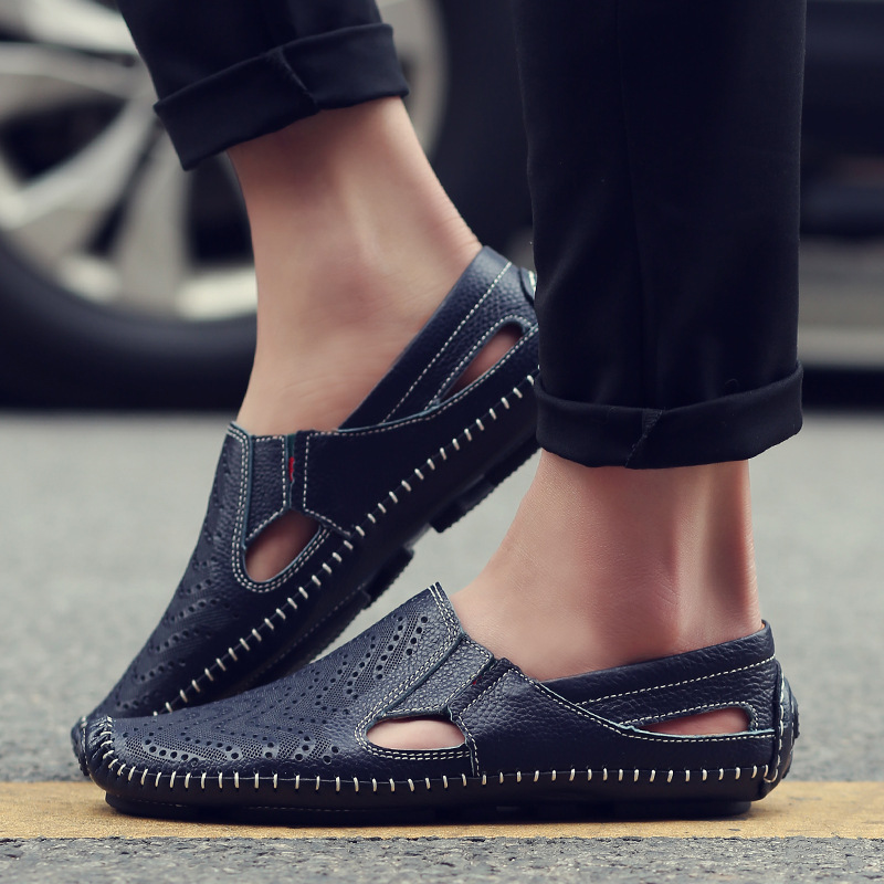 Men's Perforated Leather Driving Sandals – Breathable Summer Pair – view 3