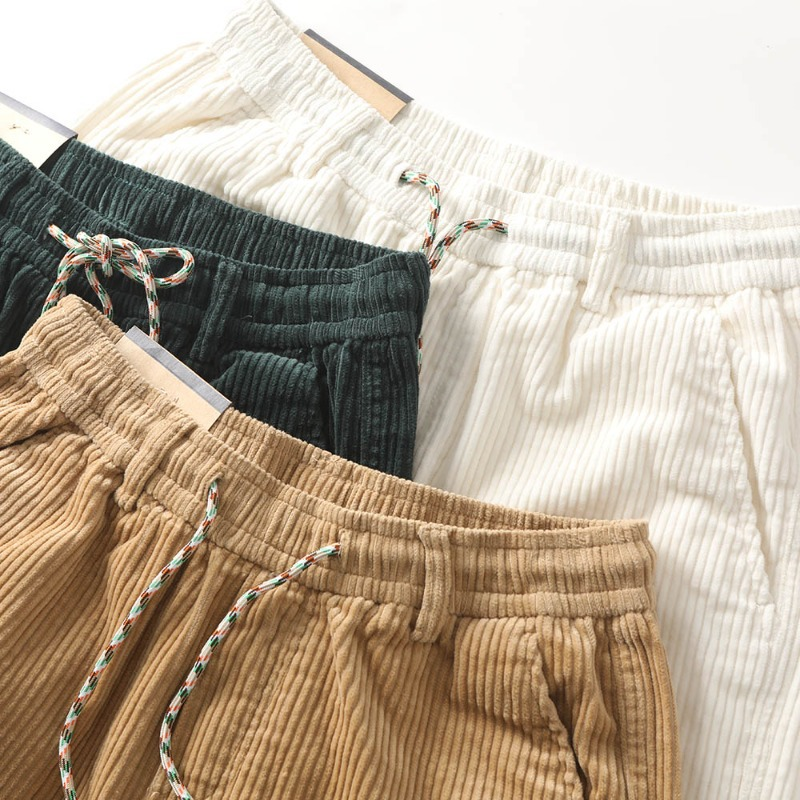 Men's Corduroy Drawstring Shorts – Soft Textured Weekend Wear – view 5