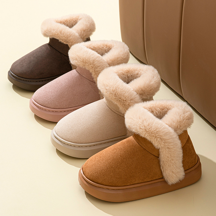 Women's Arctic Faux Suede Slippers – Cosy Faux Fur Lined Indoor Shoes – view 12
