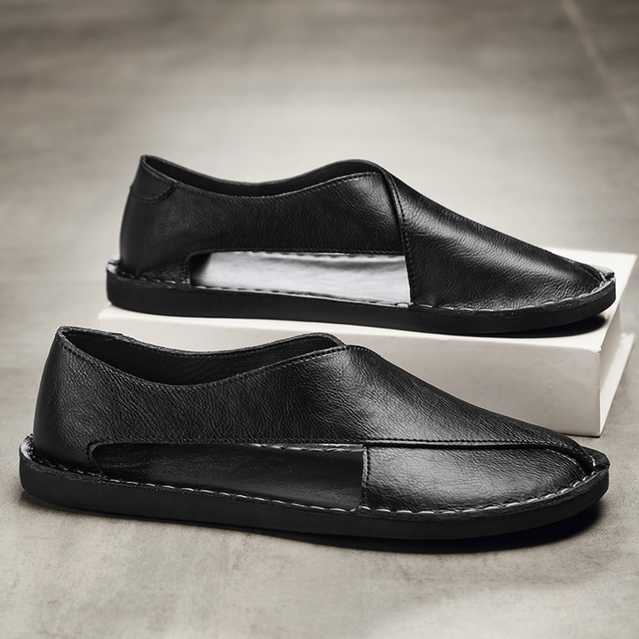 Men's Leather Crossover Sandals – Cushioned Summer Slides – view 11