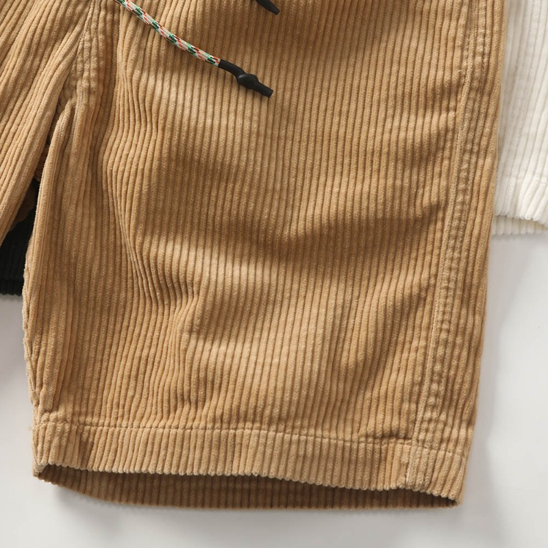 Men's Corduroy Drawstring Shorts – Soft Textured Weekend Wear – view 8
