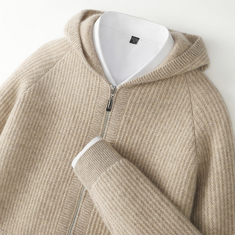 Men's Cashmere Zip-Through Hoodie – Lightweight Luxury Layer – view 12