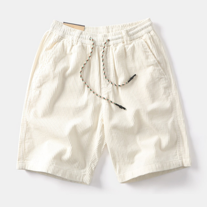 Men's Corduroy Drawstring Shorts – Soft Textured Weekend Wear – view 4