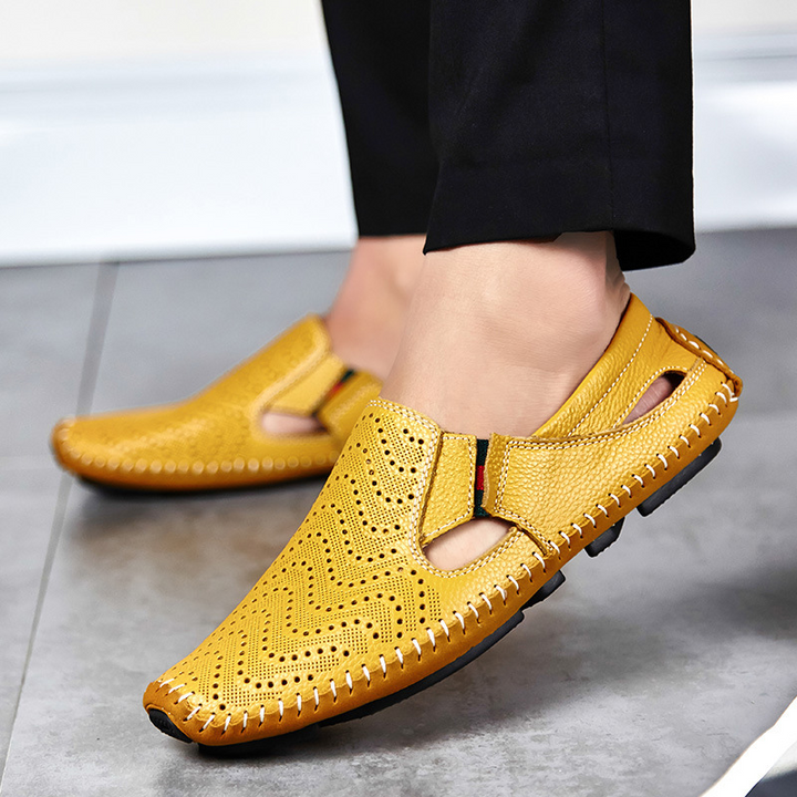 Men's Perforated Leather Driving Sandals – Breathable Summer Pair – view 9
