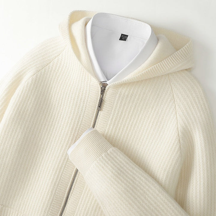 Men's Cashmere Zip-Through Hoodie – Lightweight Luxury Layer