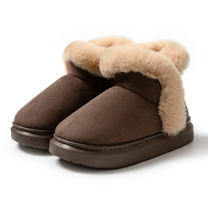 Women's Arctic Faux Suede Slippers – Cosy Faux Fur Lined Indoor Shoes