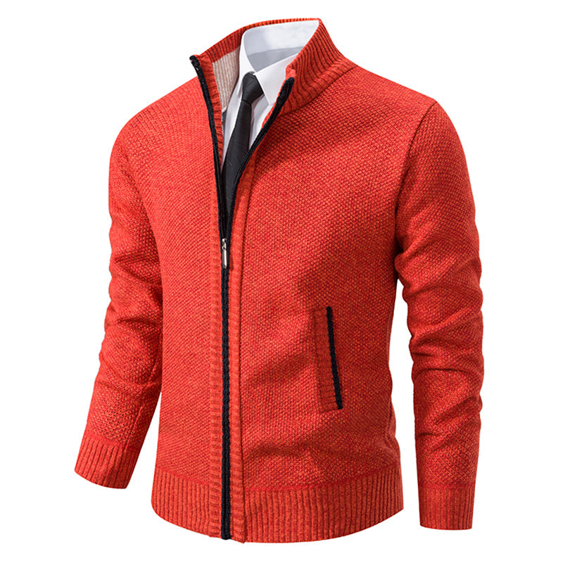 Men's Renzo Cotton-Blend Zip Jumper – Textured Knit Layering – view 6
