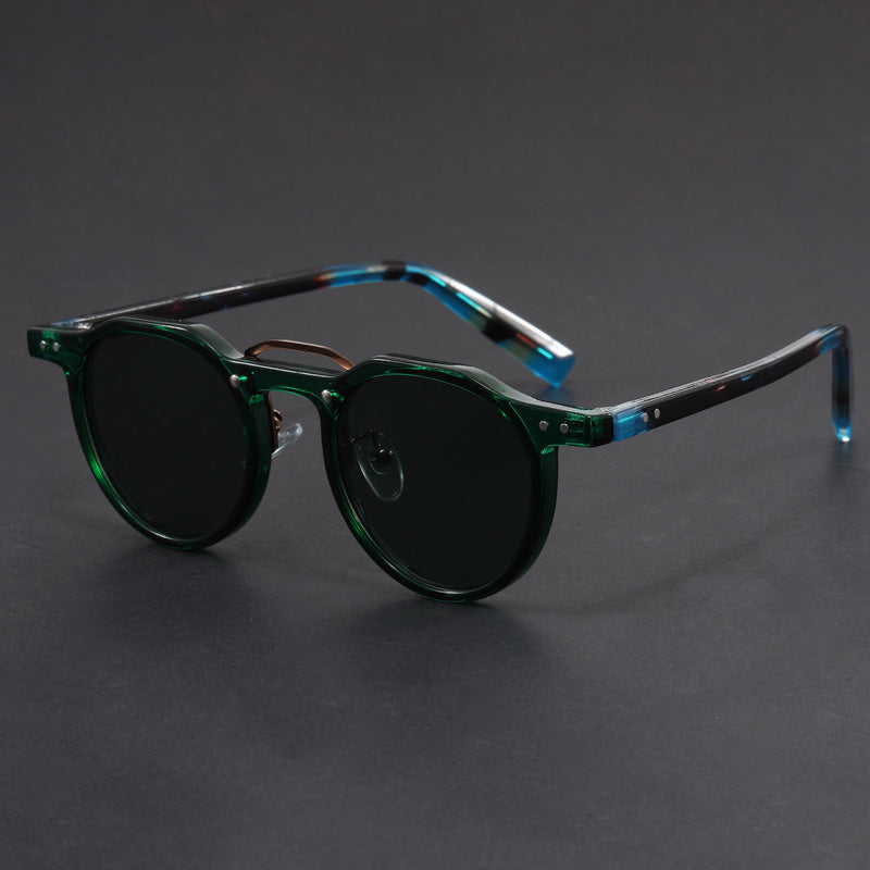 Unisex UV400 Sunglasses – Zenith Lightweight Retro Frames – Dark Green
