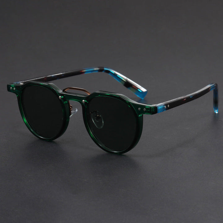 Unisex UV400 Sunglasses – Zenith Lightweight Retro Frames – Dark Green