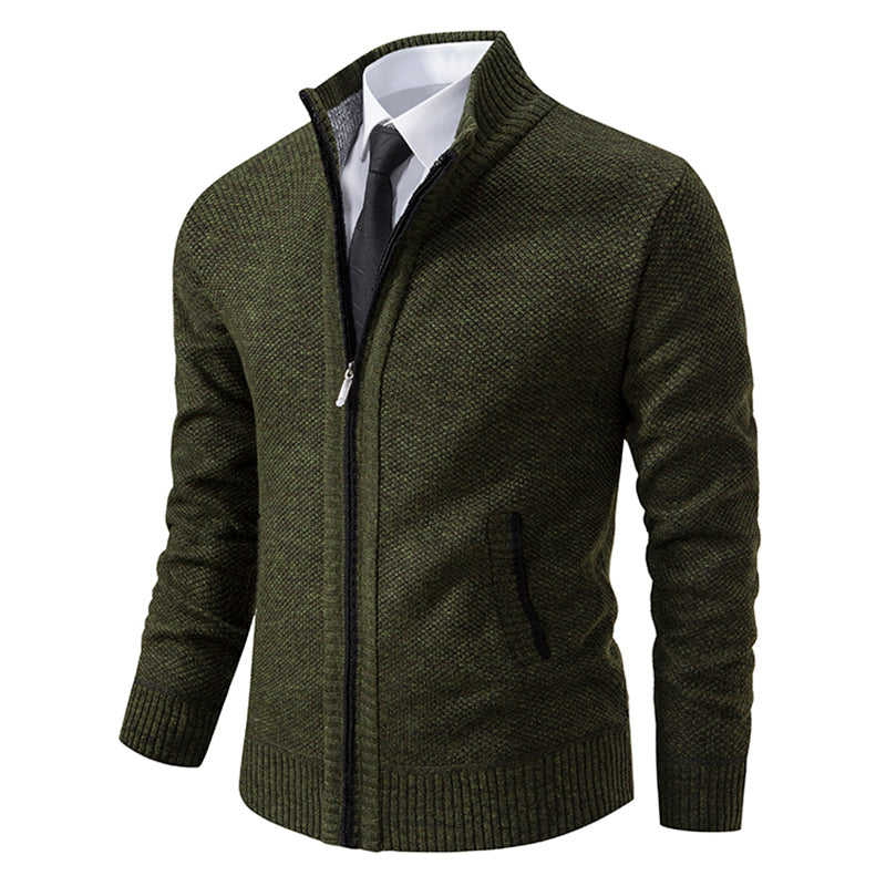Men's Renzo Cotton-Blend Zip Jumper – Textured Knit Layering